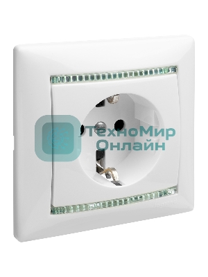 Розетка электрическая Valena с заземлением (белая)