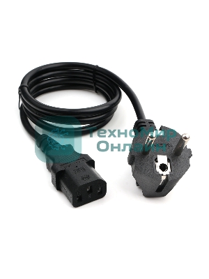Кабель питания Cablexpert PC-186-1M, 1м, Schuko- C13, 6А, черный, с заземлением