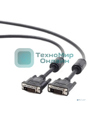 Кабель DVI-D single link Gembird/Cablexpert, 19M/19M, 1.8м, черный, экран, феррит.кольца, пакет (CC-DVI-BK-6)