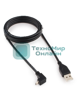 Кабель Gembird/Cablexpert Pro AM/microBM 5P, 1,8м, угловой, экран, черный