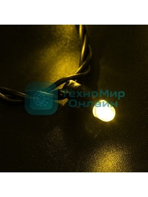 Гирлянда Neon-night Нить 10м, эффект мерцания (каждый 5-ый), черный ПВХ, 230В, Желтый