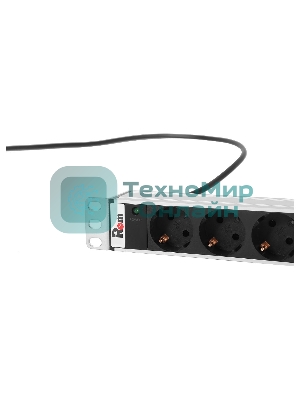 Верт. блок розеток Rem-16 с инд., 25 Shuko, 16A, алюм., 42-48U, шнур 3 м