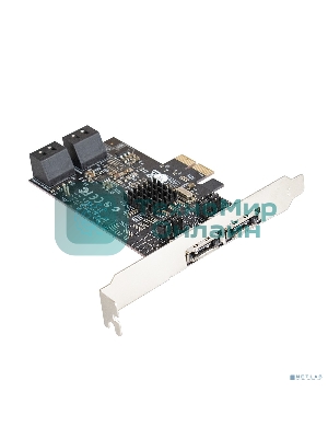 Контроллер ExeGate EXE-504 PCI-E 2.0, SATA3 RAID, 4 int+2 ext (OEM)