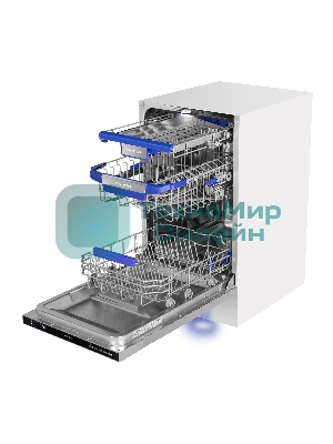 Встраиваемая посудомоечная машина Maunfeld MLP45230, белый, 44.8 см, 10 компл., 47 дБ, класс A++