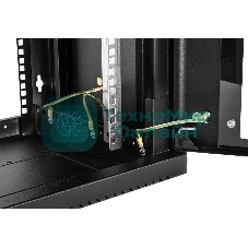 Шкаф коммутационный ЦМО (ШРН-9.350-9005) настенный 9U 600x350 мм пер. дв. стекл 200 кг черный 300 мм 180 град.