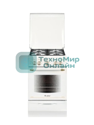 Плита газовая Gefest ПГ 5100-02 0185 белый, конфорок 4 шт, духовка 52 л, 50 см x 85 см x 58.5 см