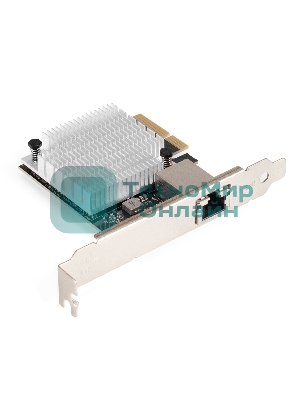 Сетевой адаптер ExeGate EXE-107S (PCI-E x4 v3.0, 1xRJ45, UTP 100Mbps/1000Mbps/2.5Gbps/10Gbps Marvell AQC107S)