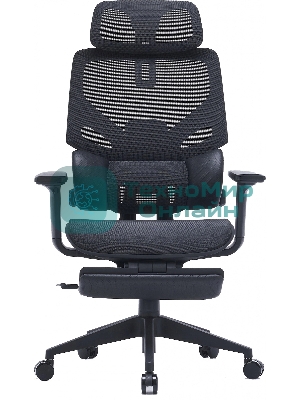 Кресло Cactus CS-CHR-MC01-BK черный, сетка, подголовник