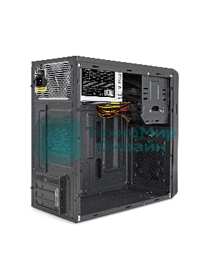 Компьютерный корпус Minitower ExeGate BA-309-UNS450 (mATX, БП UNS450 с вент. 12см, 2*USB, HD аудио, черный)