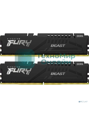 Оперативная память Kingston Fury Beast, DDR5, 16Gb (2x8Gb), 6000MHz, CL30, DIMM, с радиаторами, черный