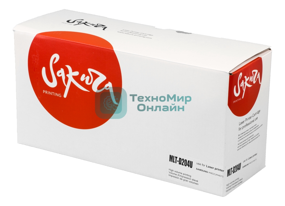 Картридж лазерный Sakura MLTD204U для Samsung SL-M3325/3375/3825/3875/4025/4075 черный, 15 000к.