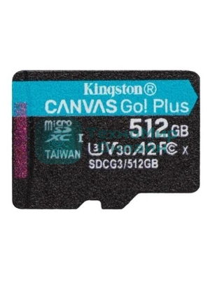 Флеш карта Kingston microSD 512GB microSDXC Class 10 UHS-I U3 V30 Canvas Go Plus 170MB/s