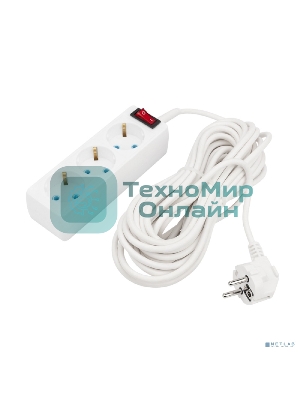 Удлинитель PROconnect 3 гнезда, 10 м, 3х0.75 мм², с/з, с кнопкой, белый