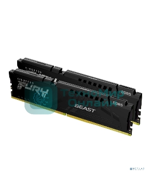 Оперативная память Kingston Fury Beast, DDR5, 64GB (2x32GB), 5600MHz, CL40, DIMM, радиатор, черный