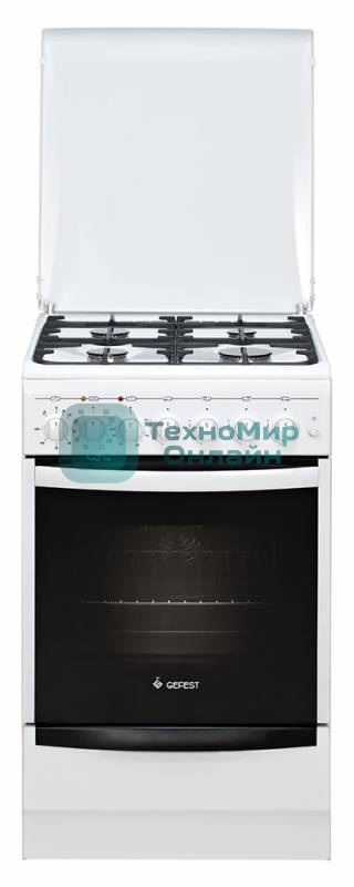 Плита комбинированная Gefest ПГЭ 5102-03 0023 белый, конфорок 4 газовых, духовка 55 л, 50 см x 85 см x 58.5 см