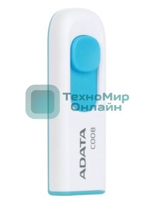 Флешка USB ADATA C008 (AC008-32G-RWE), 32Gb, USB 2.0, R/W 15/5, белый/синий