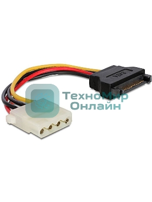 Кабель питания SATA Cablexpert CC-SATA-PS-M, 15 см, sata 15pin/molex 4pin, пакет