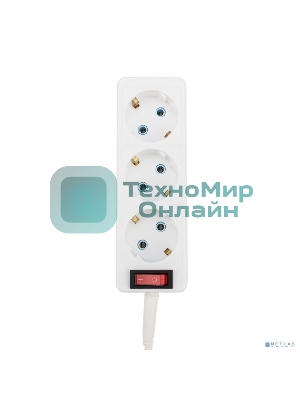Удлинитель PROconnect 3 гнезда, 10 м, 3х0.75 мм², с/з, с кнопкой, белый