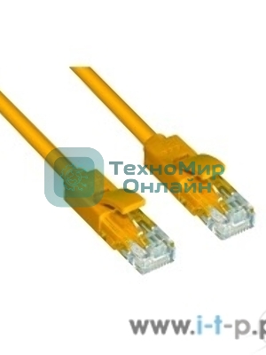 Патч-корд Greenconnect UTP прямой ethernet 0.5m cat.5е, RJ45, литой (Желтый) (GCR-LNC02-0.5m)