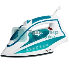 Утюг Delta LUX DL-352 белый с бирюзовым, 2200 Вт, 30 г/мин, 140 г/мин, 300 мл