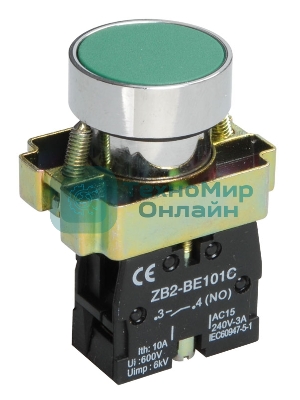 Кнопка LAY5-BA31 без подсветки зел. 1з IEK BBT60-BA-K06