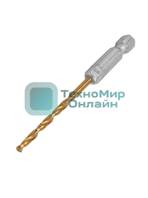 Сверло по металлу Matrix, 3 мм, HSS, нитридтитановое покрытие, 6-гранный хвостовик