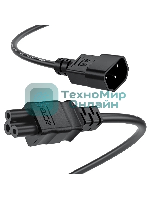 Кабель питания GCR PROF 3.0m, С14 - С5, черный, 3x1,5мм, GCR-55969