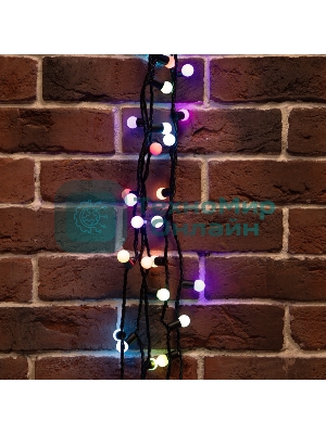 Гирлянда светодиодная Neon-night Мультишарики Ø17,5мм 10м 100 LED RGb черный ПВХ IP65 медленная смена цвета 230В нужен блок 303-500