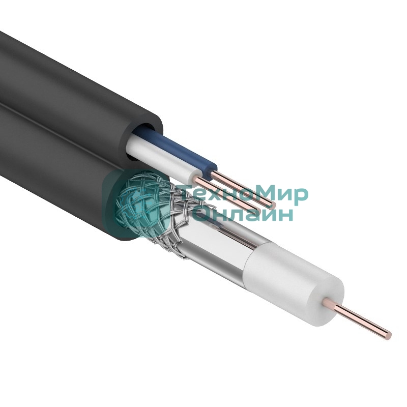 Кабель Rexant ККСВ-П+2х0,5 мм (бухта 100 м) черный