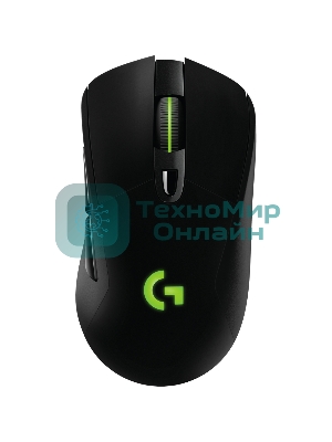 Мышь игровая Logitech G703 Lightspeed черная, сенсор 100-25600dpi (Hero25K), беспроводная 2.4GHz + USB 1,8м, 5 программируемых кнопок + колесо прокрутки, RGB-подсветка, под правую руку