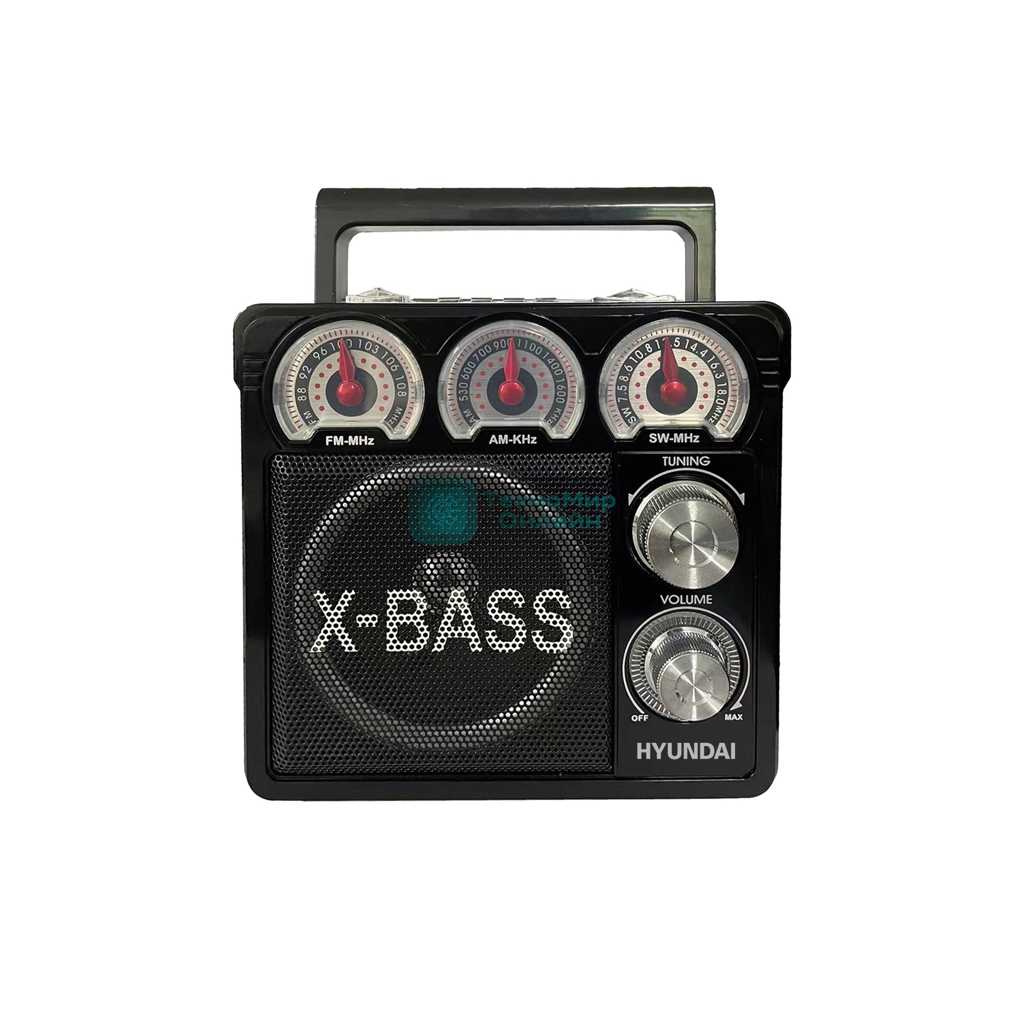 Радиоприемник настольный Hyundai H-SRS104 черный USB SD/microSD