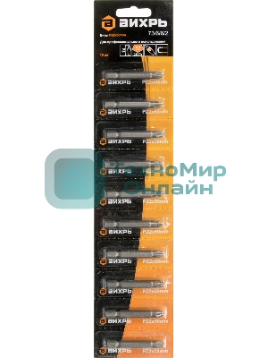 Набор бит PZ2 50 мм (10 шт)