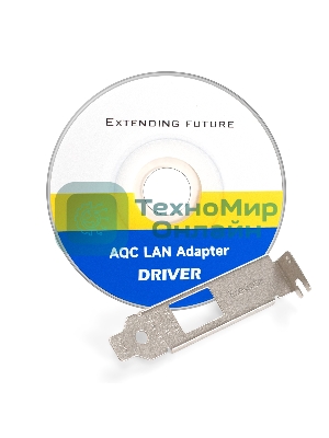 Сетевой адаптер ExeGate EXE-107S (PCI-E x4 v3.0, 1xRJ45, UTP 100Mbps/1000Mbps/2.5Gbps/10Gbps Marvell AQC107S)