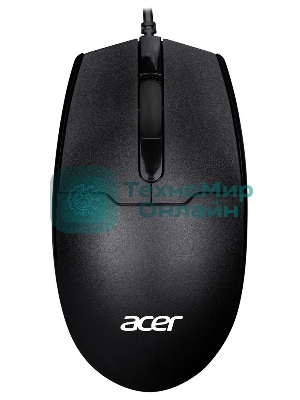 Мышь проводная Acer OMW126 черный, 1200 dpi, USB, кнопки - 3