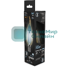 Лампа светодиодная филаментная Gauss Filament 5Вт цок.: E14 свеча 220B св. свеч. бел. нейт. (упак.: 10 шт)