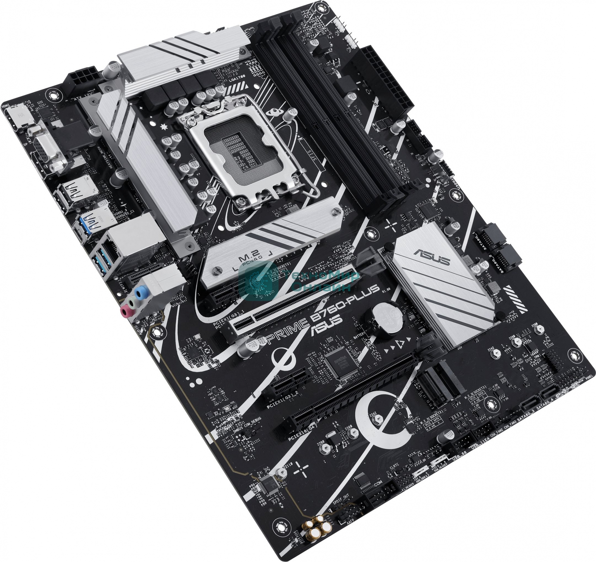 Материнская плата ASUS PRIME B760-PLUS, LGA 1700, Intel B760, 4xDDR5, 4xSATA, 3xM.2, 1xPCIe 4.0 x4, 1xPCIe 5.0 x16, 2xPCIe x1, 1xDP, 1xHDMI, 1xVGA, 2xUSB-A 3.2 Gen 2, 1xUSB-C 3.2 Gen 2x2, 1x 2.5Gb LAN, 3x3.5 мм, 7.1, ATX
