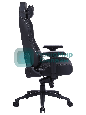 Кресло Cactus CS-CHR-0112BL черный, экокожа, подголовник