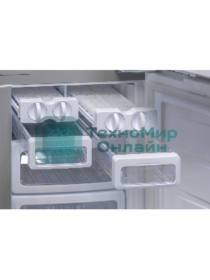 Холодильник Sharp SJ-GX98PRD темно-бордовый стекло трехкамерный Side by Side 394/211л морозилка снизу, No Frost, Side by Side