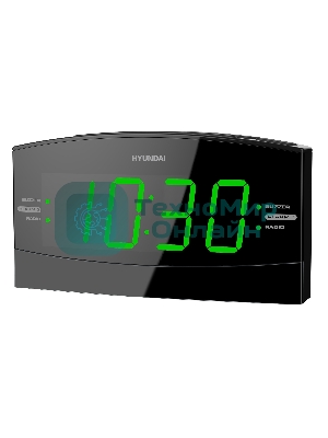 Радиобудильник Hyundai H-RCL238 черный LCD подсв:зеленая часы:цифровые FM