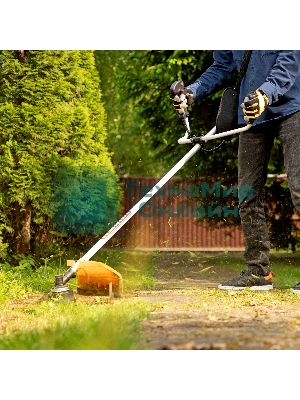 Триммер бензиновый Denzel DTL-43, 43 см3, неразъемная штанга, состоит из 2 частей