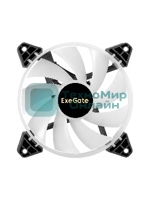 Вентилятор для корпуса ExeGate EX12025H6PYH-PWM.ARGb черный/белый, 120 мм, 1200 об/мин, 33 дБ, 6 pin