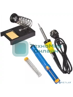 Набор для пайки Rexant №4 (паяльник 30 Вт, оловоотсос, подставка, припой, губка)
