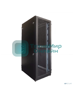 Шкаф телекоммуникационный напольный 42U (800 × 1000) дверь перф, задние двойные перф. черный
