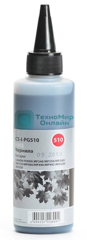 Чернила Cactus CS-I-PG510 черный (100мл) Canon PIXMA MP240/MP250/MP260/MP270/MP480