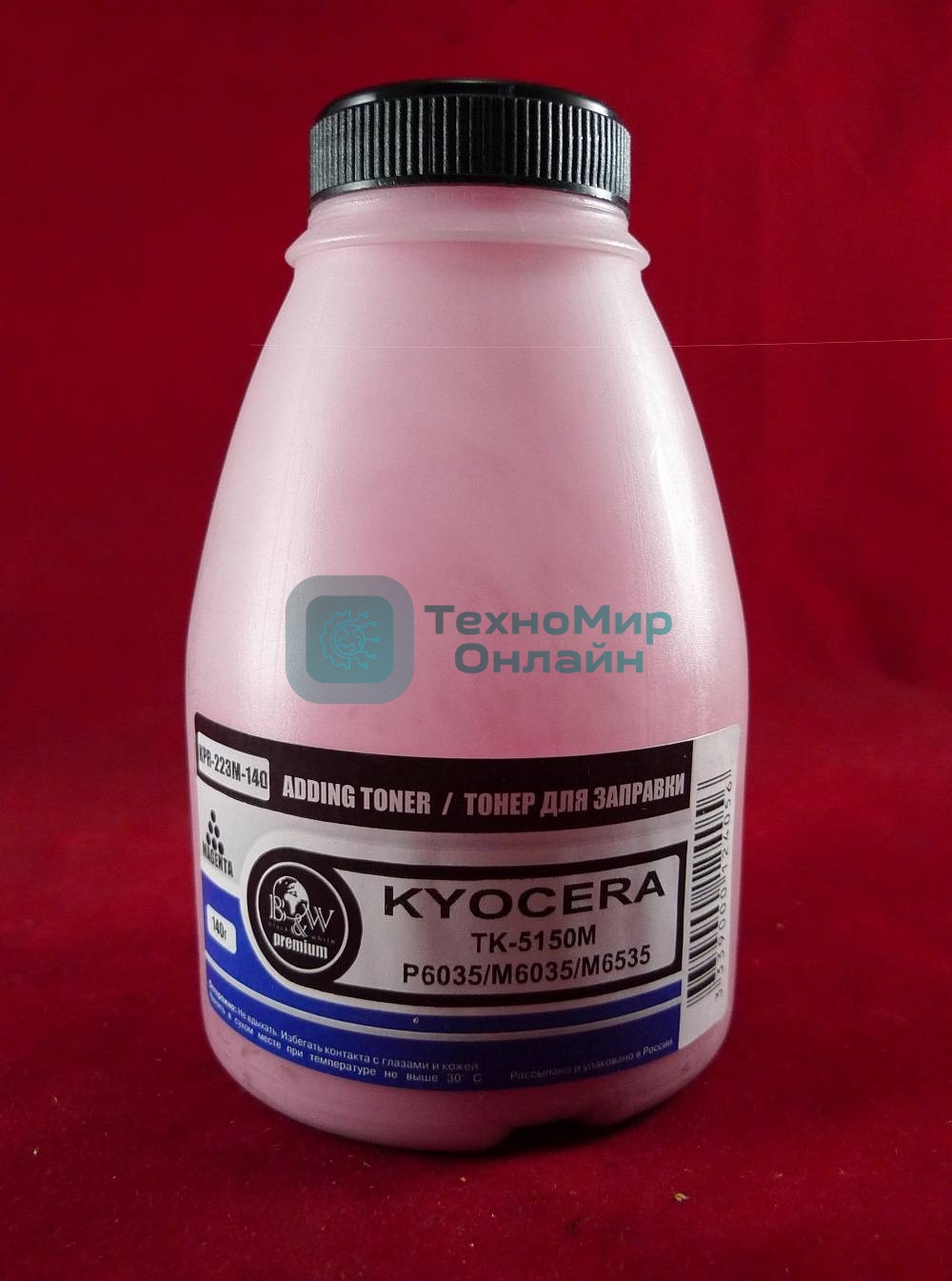Тонер для Kyocera TK-5150M, P6035/M6035/M6535 Magenta (фл. 140г) Black&White Premium