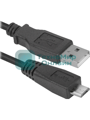 Кабель Defender USB08-06 USB 2.0 кабель для соед. USB 2.0 AM-MicroBM,1.8м, PolyBag