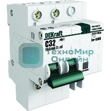 Выключатель автоматический дифференциального тока DEKraft 2п C 32А 30мА тип AC 4.5кА ДИФ-101 4.5мод. DeKraft 15006DEK