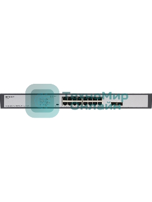 Коммутатор Unmanaged Switch 16x1000Base-T PoE, 2x1000Base-X SFP, PoE Budget 200W, Long-range PoE up to 250m, 19