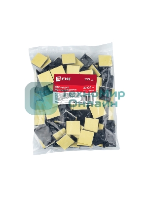 Площадка EKF plc-20x20-b самоклеящаяся (20х20 мм.) черная (100 шт.) EKF