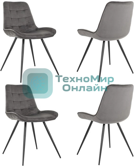 Стул для дома Бюрократ CH-K2_4 комплект 4 шт т.с ерый Holland 18 металл черный на ножках